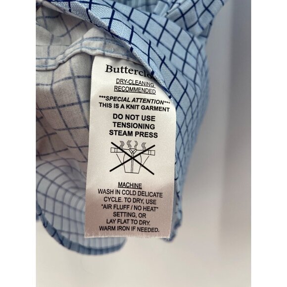 Buttercloth‎ Mens Navy Blue Regular Fit Block Shirt 2XL XXL Long Sleeve - Picture 6 of 8